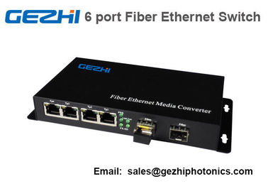 6 Port Fiber Ethernet Switch 4*RJ45 UTP port 2*Fiber port Media Converter
