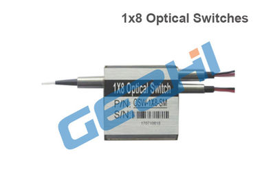 Small Size 1x8 Mechanical Fiber Optic Switch Low Cross Talk With LC/UPC Connector